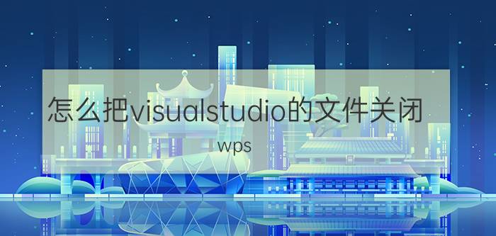 怎么把visualstudio的文件关闭 wps vba如何关闭工作页？